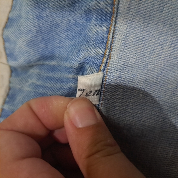 Se7en| Boyfriend Jeans Jacket Oversized Destroyed Zipper Color Gradient Cracks - Picture 10 of 13